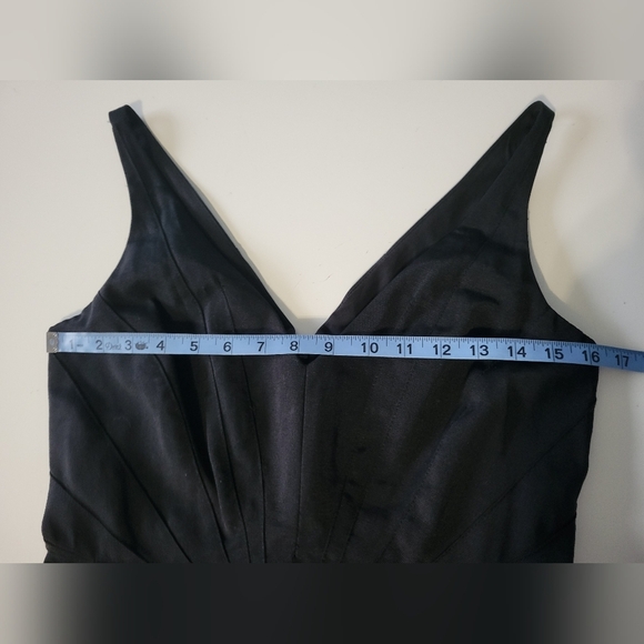 Z Spoke by Zac Posen V-neck Pleated Little Black Dress Size 4 - Picture 8 of 11
